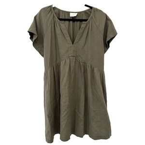 Universal Thread Womans Linen Babydoll Mini Dress Size XL Minimal Forest Fairy